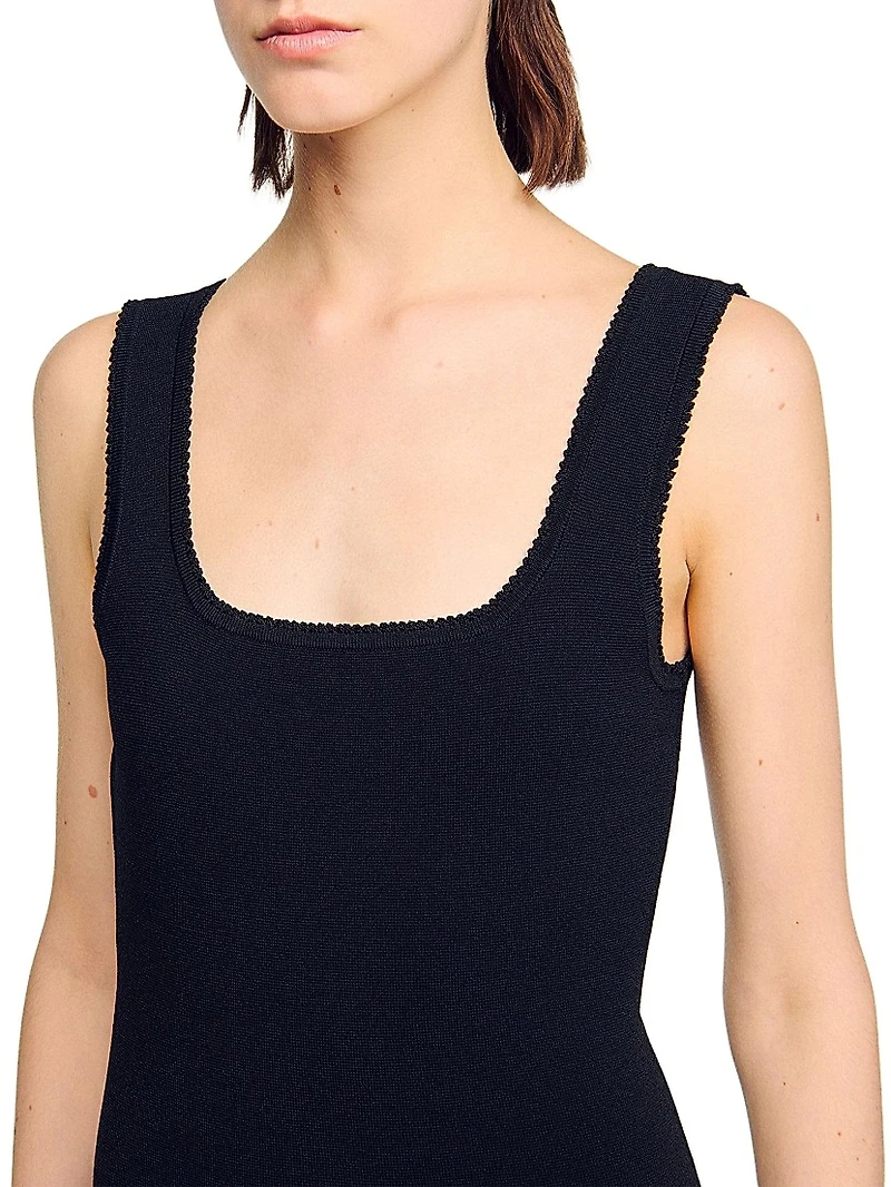 Mini Knit Dress with Ruffles