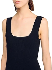 Mini Knit Dress with Ruffles