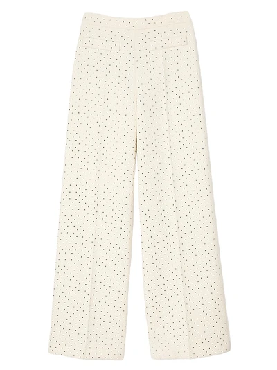 Tweed Rhinestone-Covered Trousers