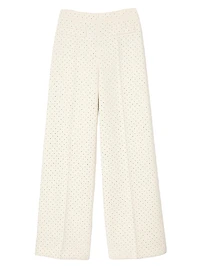 Tweed Rhinestone-Covered Trousers