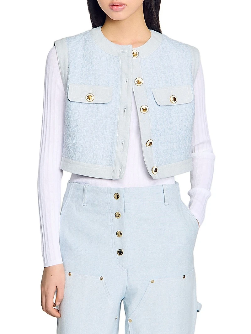 Ribbed Sweater with Tunisian Collar