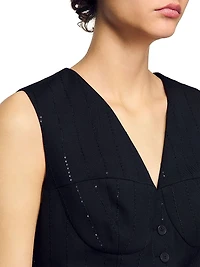 Sequin Cropped Jacket Vest