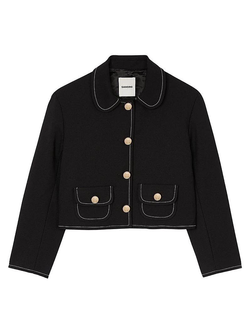 Peter Pan Collar Cropped Jacket