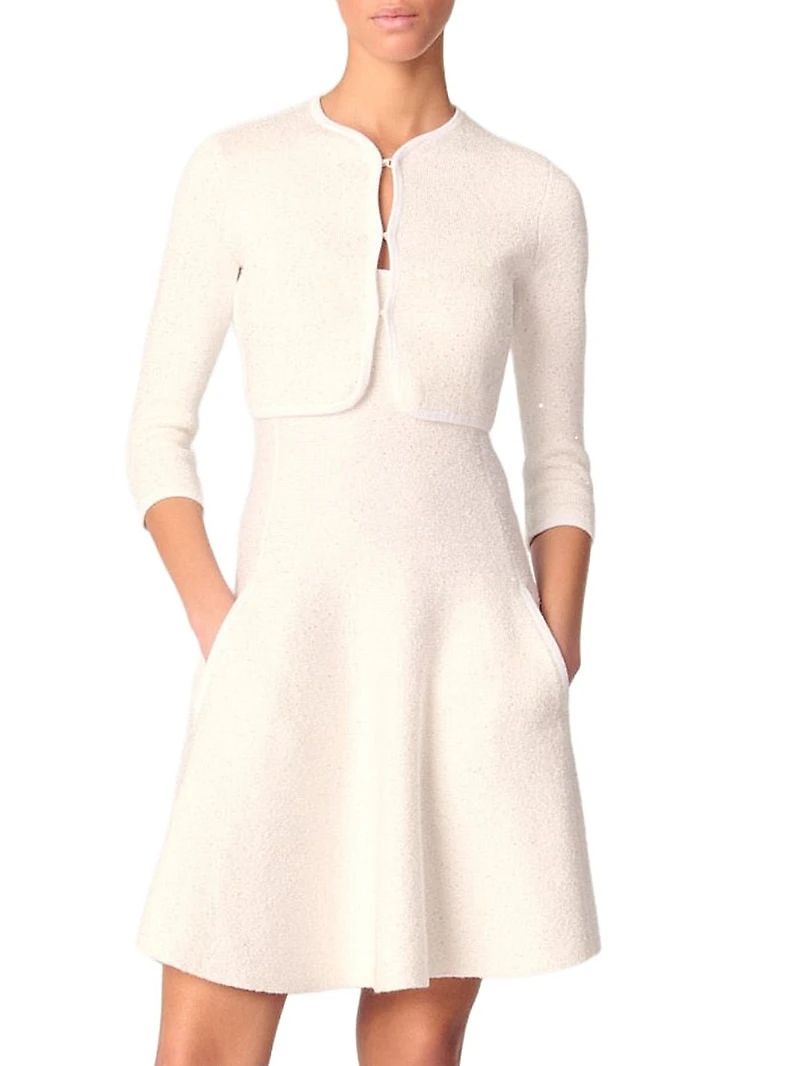 Cropped Cardigan with Rhinestones