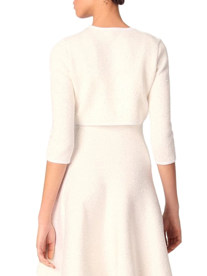 Cropped Cardigan with Rhinestones