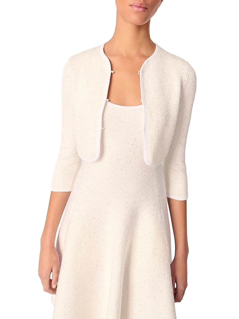 Cropped Cardigan with Rhinestones