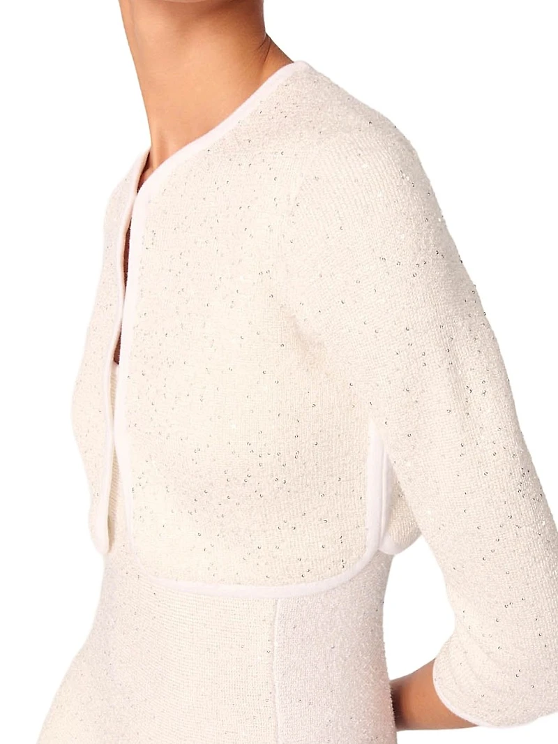 Cropped Cardigan with Rhinestones