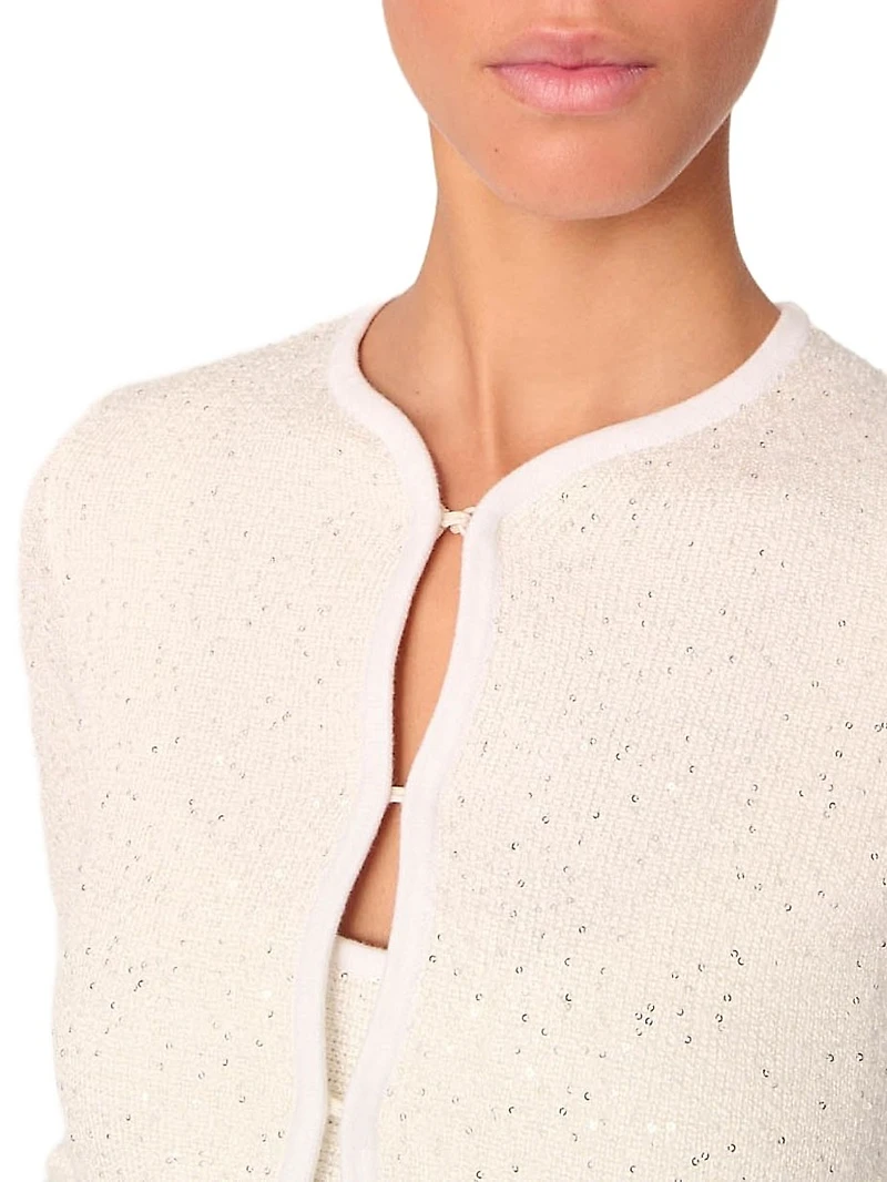 Cropped Cardigan with Rhinestones