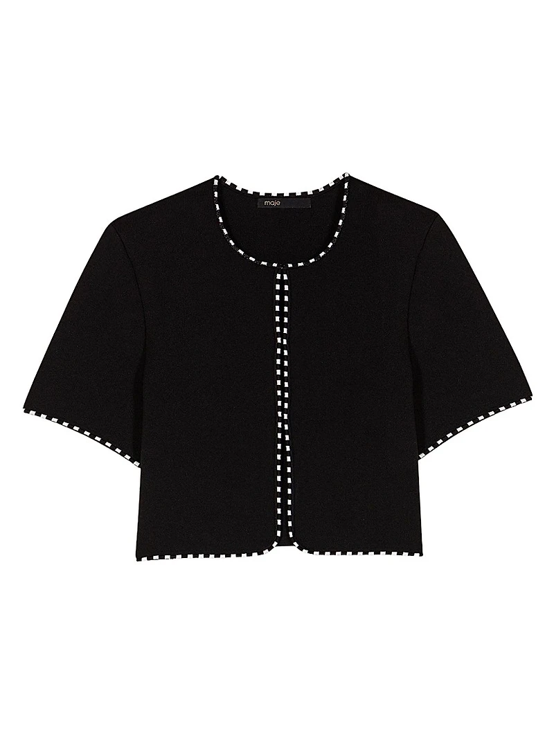 Cropped Short Sleeve Cardigan