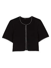 Cropped Short Sleeve Cardigan