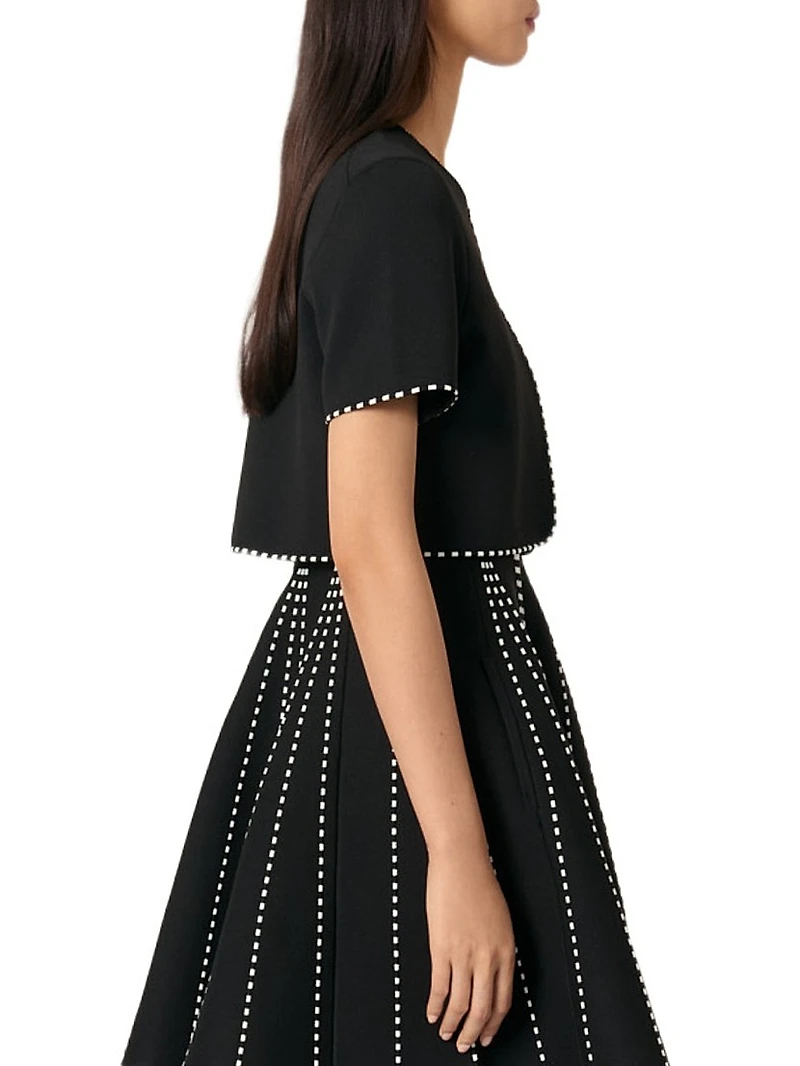 Cropped Short Sleeve Cardigan