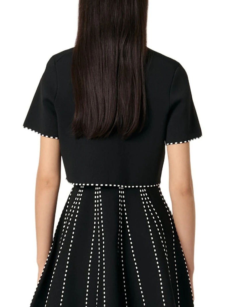 Cropped Short Sleeve Cardigan