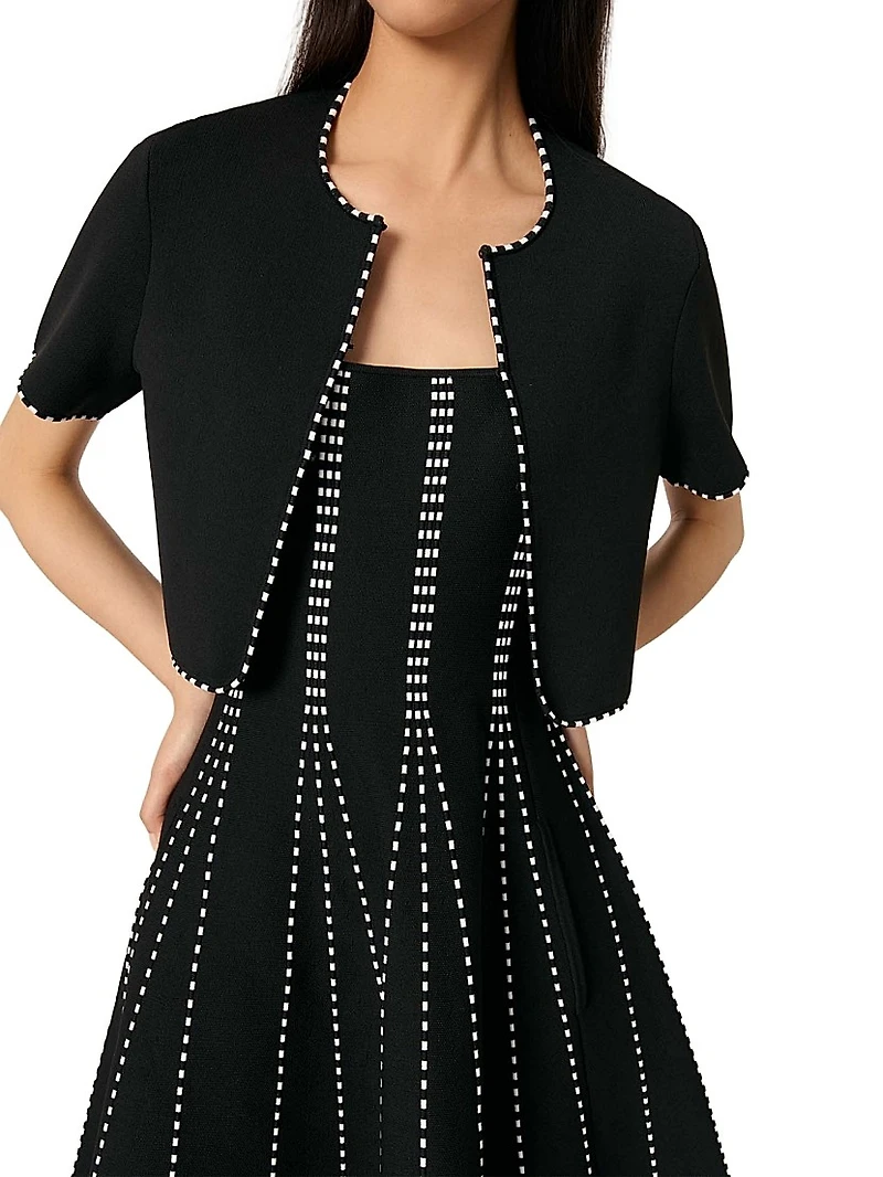 Cropped Short Sleeve Cardigan