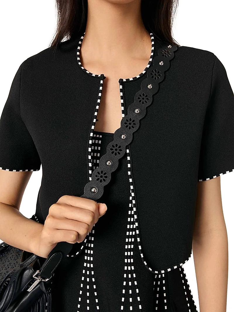 Cropped Short Sleeve Cardigan