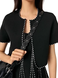 Cropped Short Sleeve Cardigan