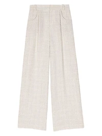 Wide-Leg Tweed Trousers