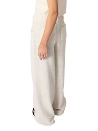 Wide-Leg Tweed Trousers