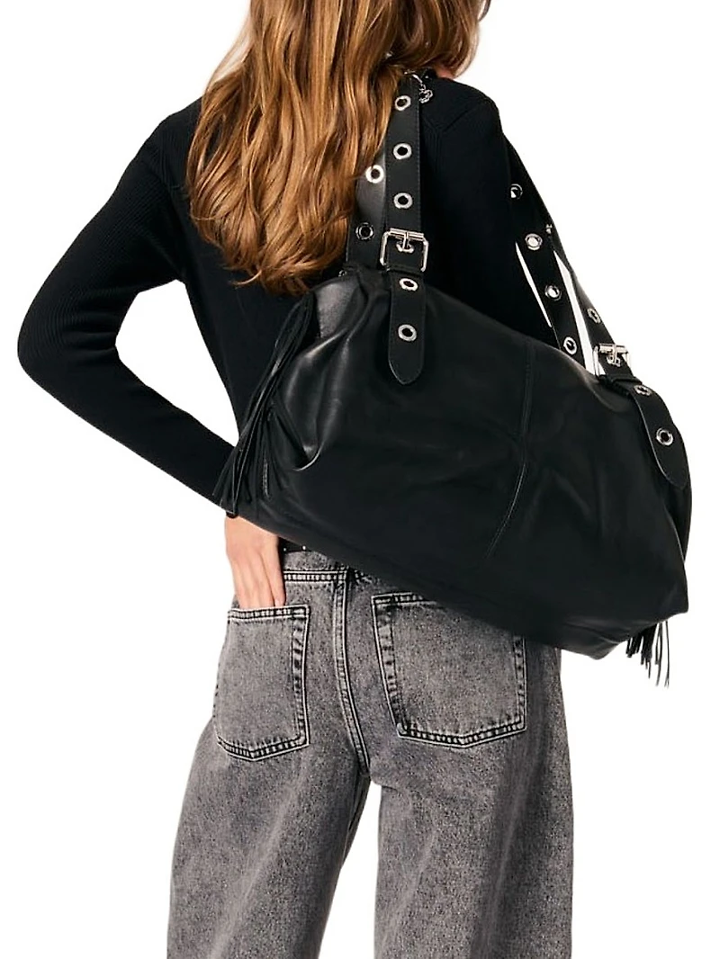 Low-Neck Rib Knit Sweater