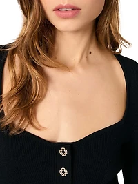 Low-Neck Rib Knit Sweater