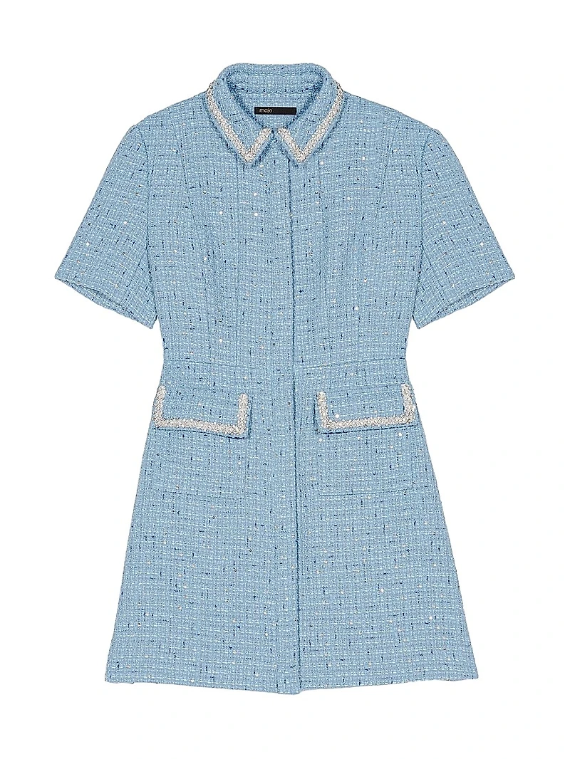 Sequin Tweed Mini Dress