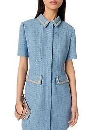Sequin Tweed Mini Dress