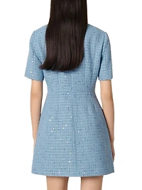 Sequin Tweed Mini Dress