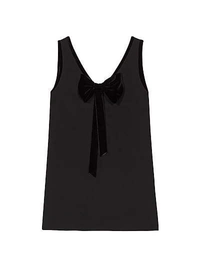 Pinafore Mini Dress with Velvet Collar