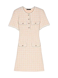 Tweed-Effect Knit Mini Dress