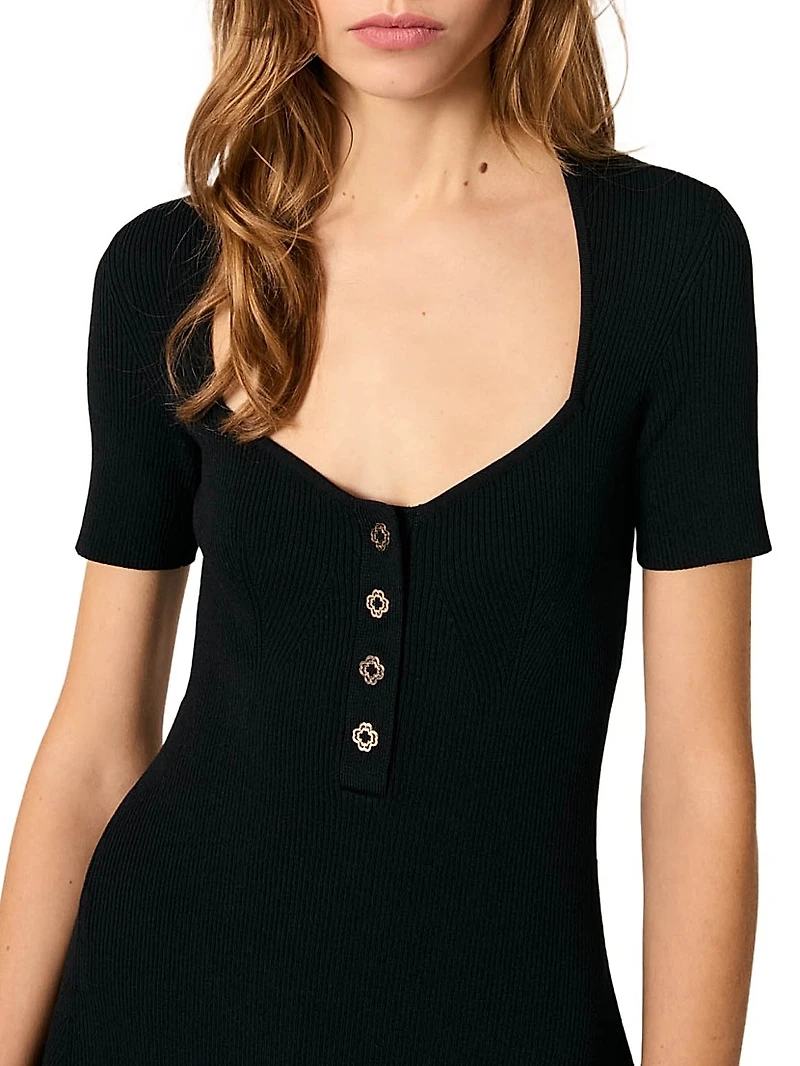 Rib Knit Mini Dress