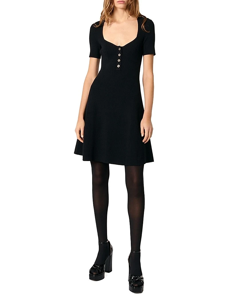 Rib Knit Mini Dress