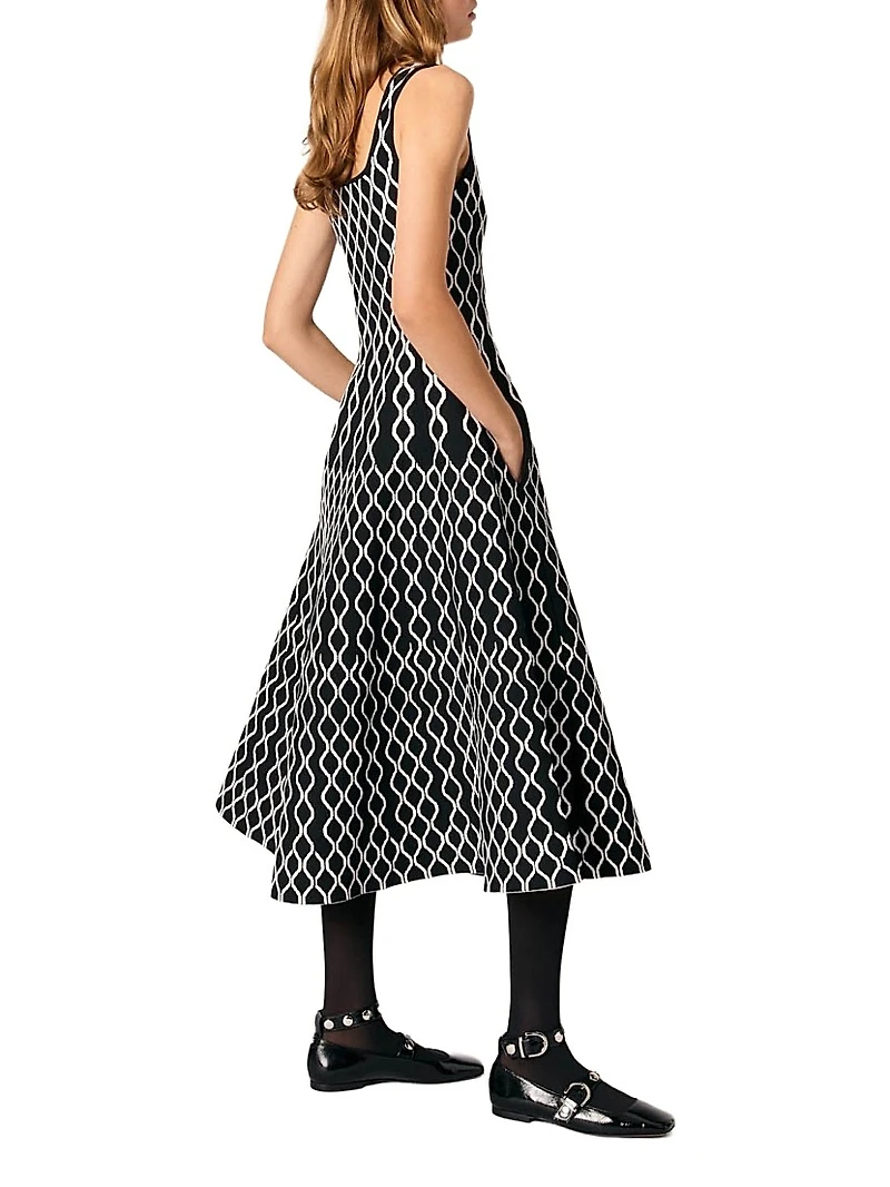 Jacquard Knit Midi Dress