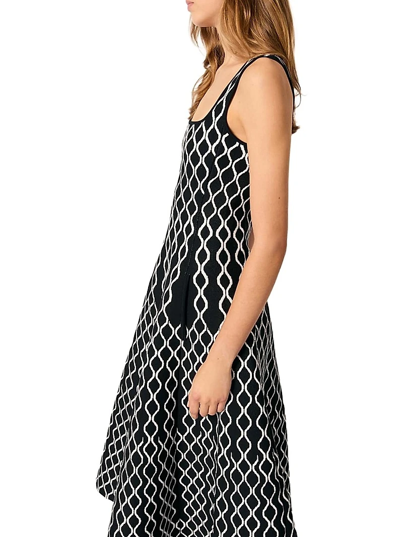 Jacquard Knit Midi Dress