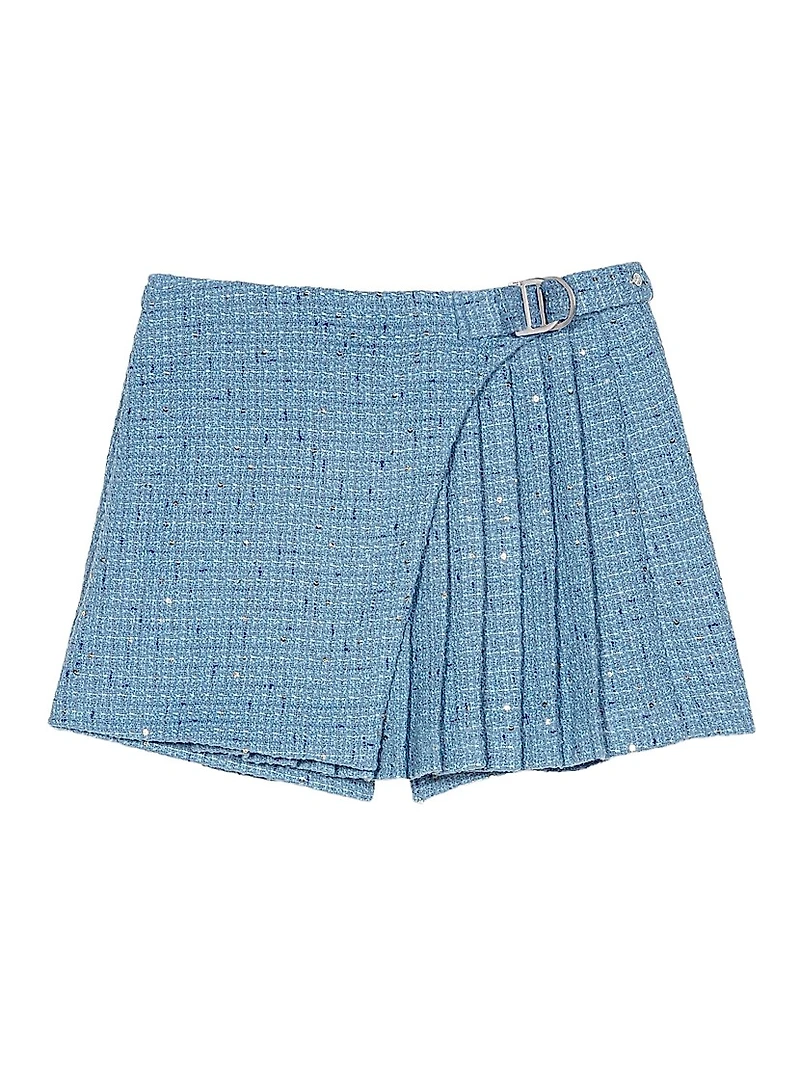 Pleated Tweed Skort