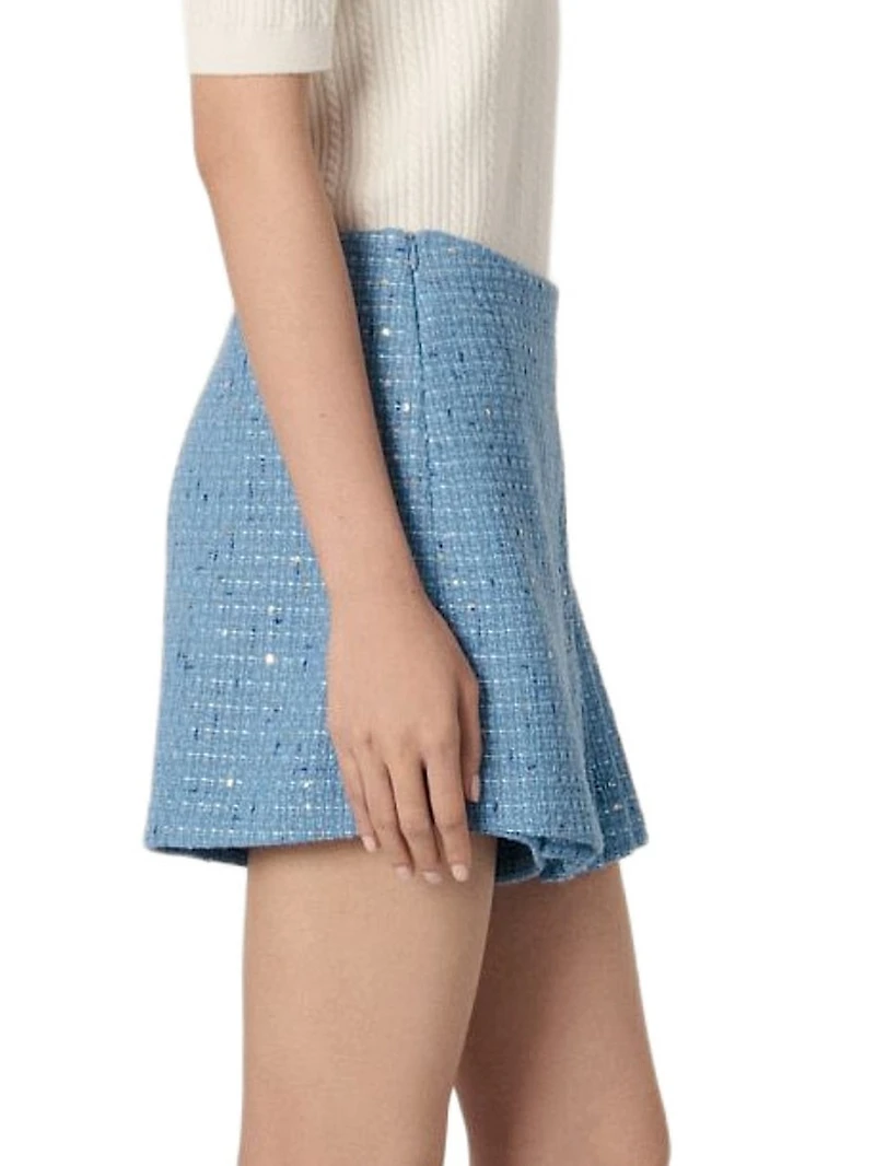 Pleated Tweed Skort