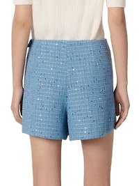 Pleated Tweed Skort