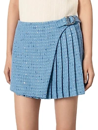 Pleated Tweed Skort