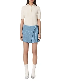 Pleated Tweed Skort