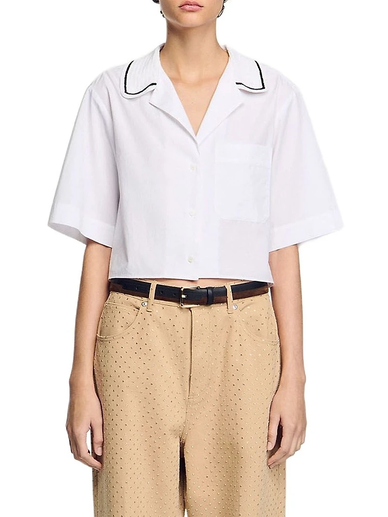 Crochet Collar Shirt