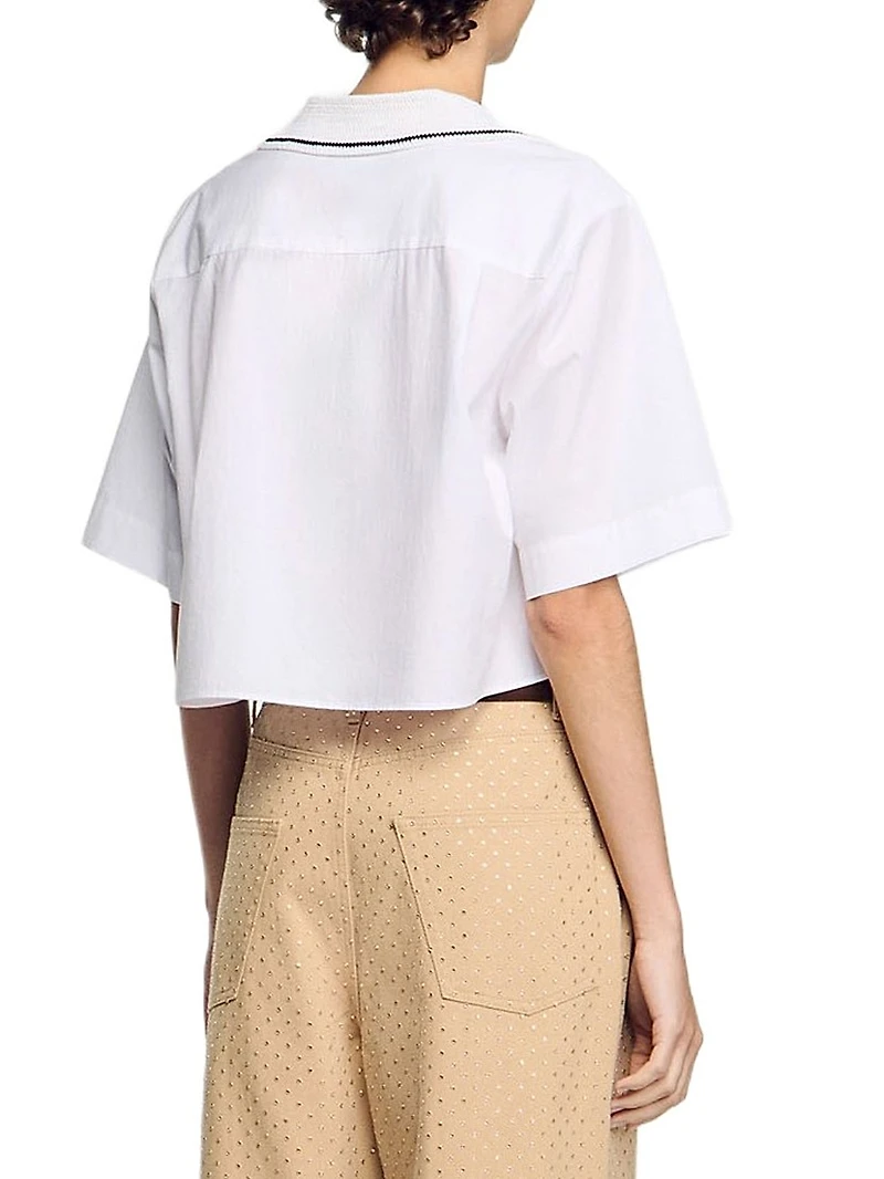 Crochet Collar Shirt