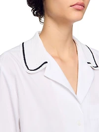 Crochet Collar Shirt