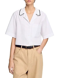 Crochet Collar Shirt