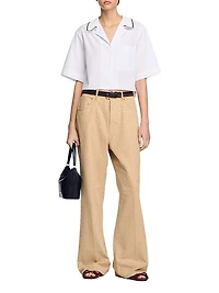 Crochet Collar Shirt