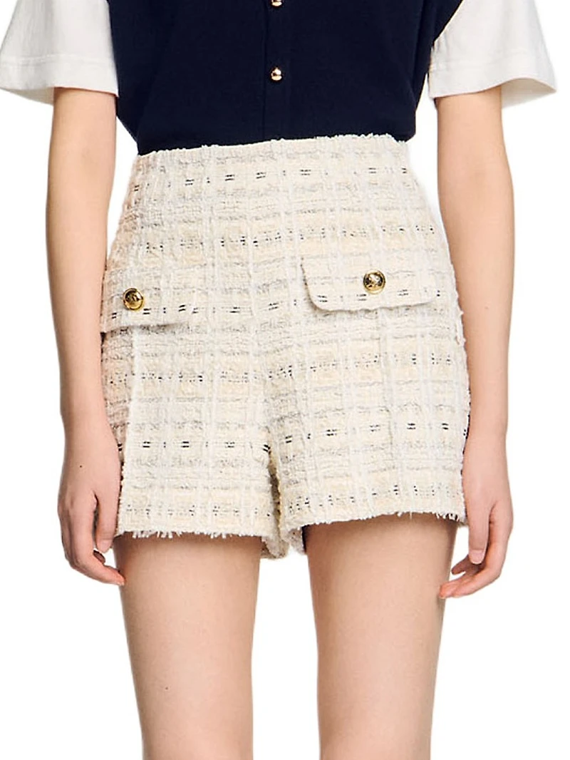 Decorative Tweed Shorts