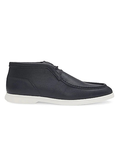 Desert Boots in Tumbled Leather with Apron Toe