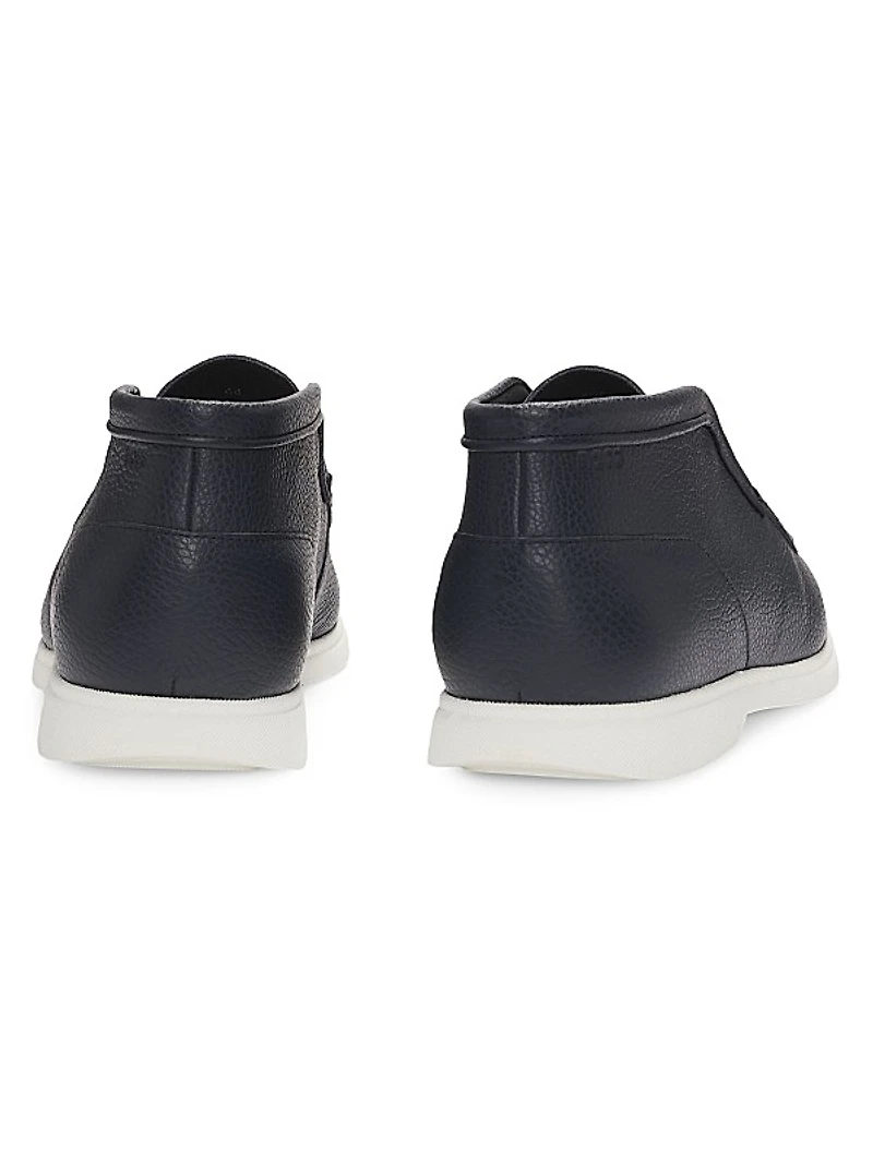 Desert Boots in Tumbled Leather with Apron Toe