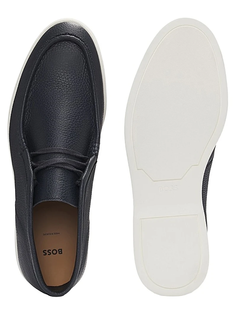 Desert Boots in Tumbled Leather with Apron Toe