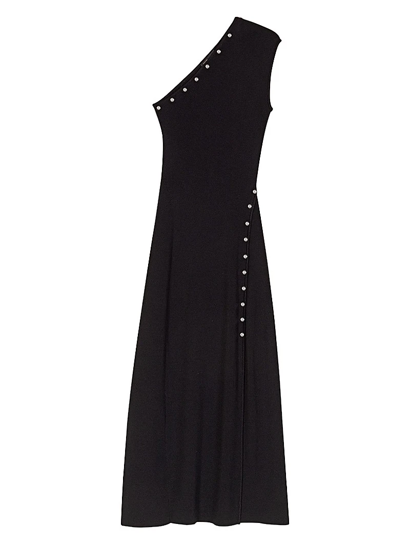 Asymmetric Knit Maxi Dress