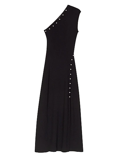 Asymmetric Knit Maxi Dress