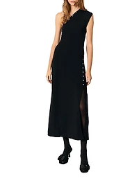 Asymmetric Knit Maxi Dress