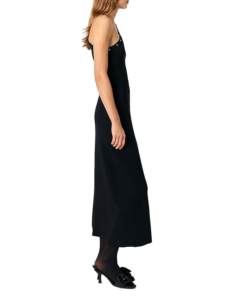 Asymmetric Knit Maxi Dress